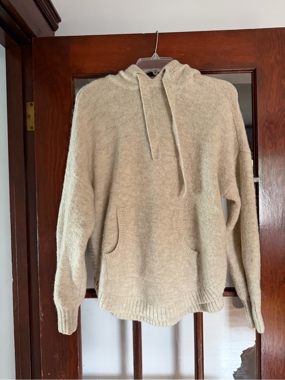 Madewell Women's Cream Hoodie Sweater - Soft Knit Crewneck